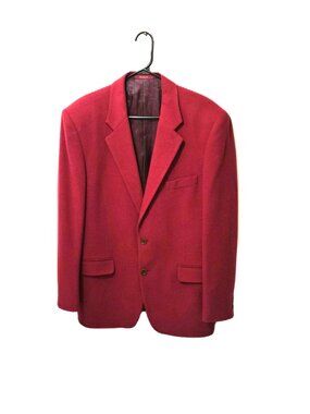 Seventy Italian Wool Cashmere Blazer Mens Dark Red NOS Old Money Luxury Classic